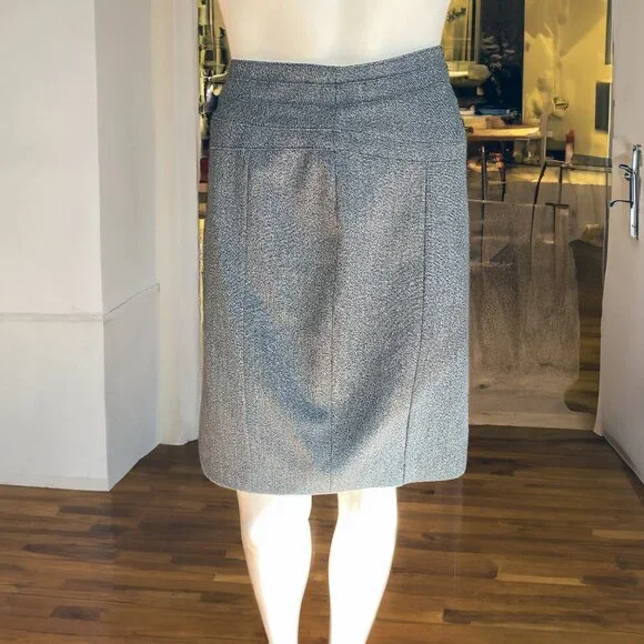 EXPRESS Women's High Waisted Grey Tailored Pencil Houndstooth Skirt S IZE 6 - Picture 3 of 7